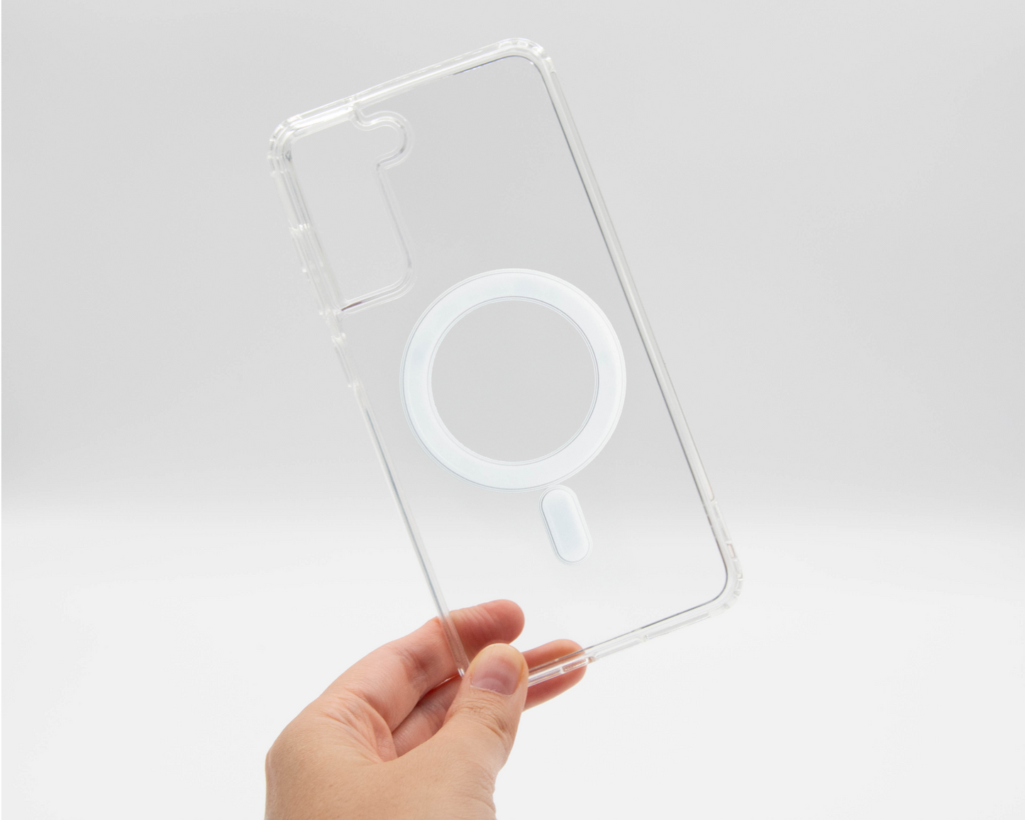 Estuche Transparente con Aro Magnético para Samsung