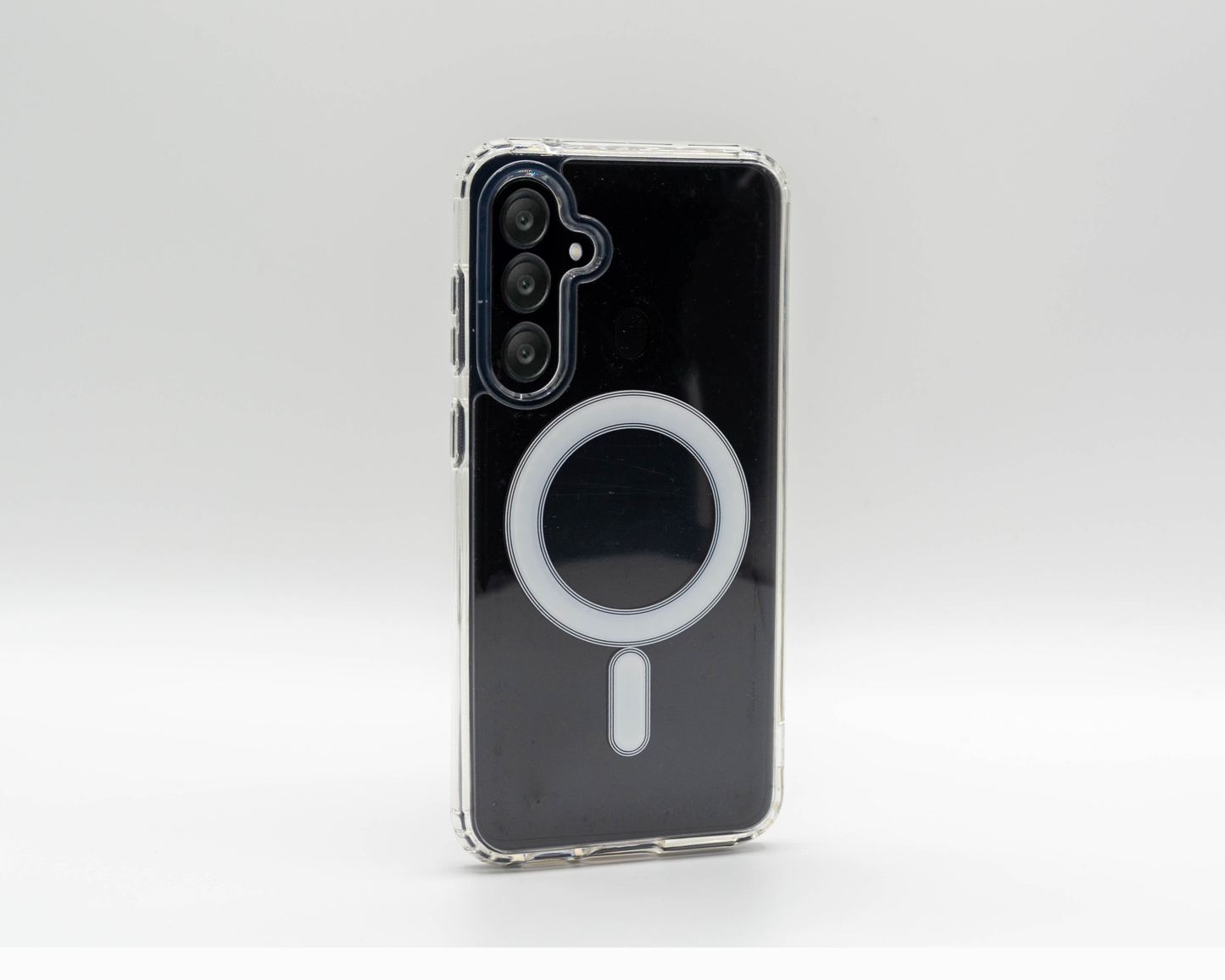 Estuche Transparente con Aro Magnético para Samsung