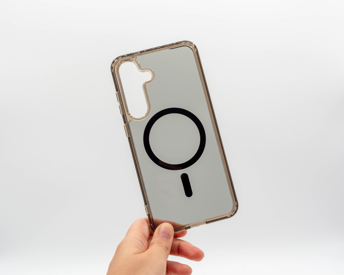 Estuche premium transparente con aro magnético, para Samsung